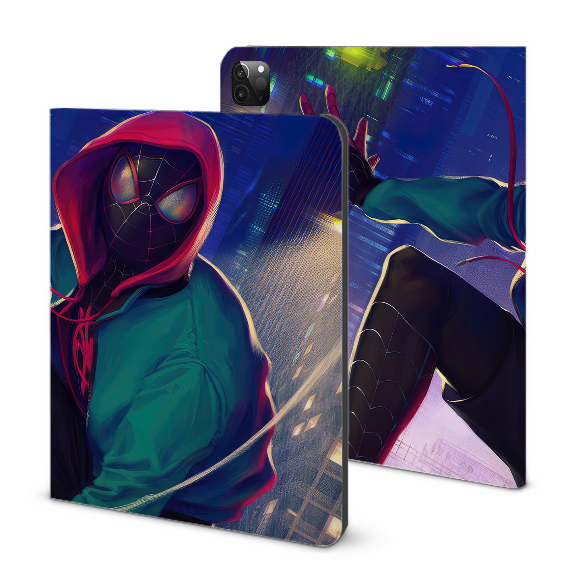 （画像用） Spider Man スパイダーマン IPadケース ペンホルダー付き ブックスタイルデザイン